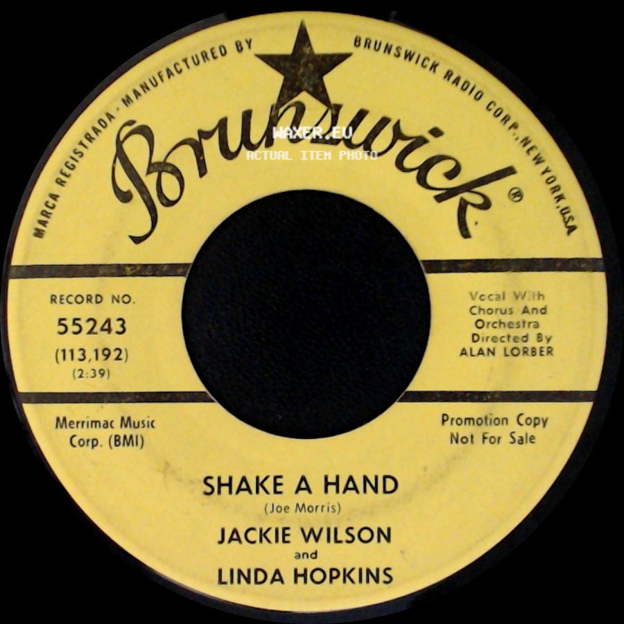 Jackie Wilson And Linda Hopkins - Shake A Hand / Say I Do side A