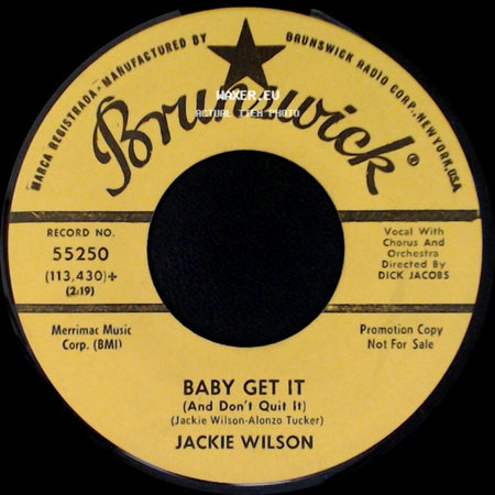 Jackie Wilson - Baby Get It (And Don't Quit It) / The New Breed side A