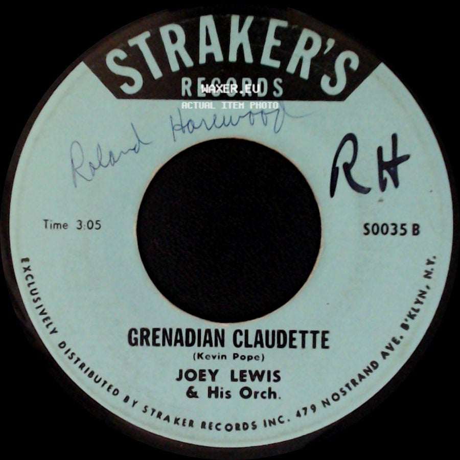 Joey Lewis & His Orch. - Slick / Grenadian Claudette side B