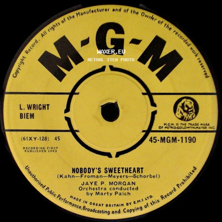 Jaye P. Morgan - Brotherhood Of Man / Nobody's Sweetheart side B