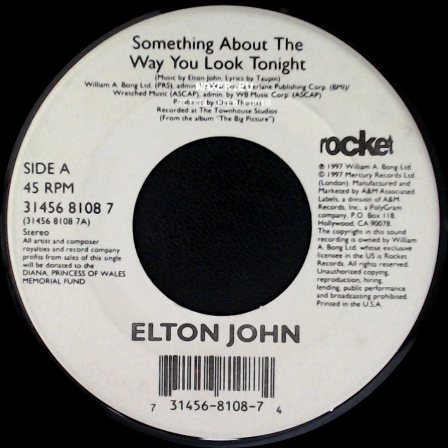 Elton John - Something About The Way You Look Tonight / Candle In The Wind 1997 side A