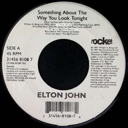Elton John - Something About The Way You Look Tonight / Candle In The Wind 1997 side A