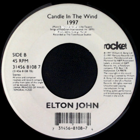 Elton John - Something About The Way You Look Tonight / Candle In The Wind 1997 side B