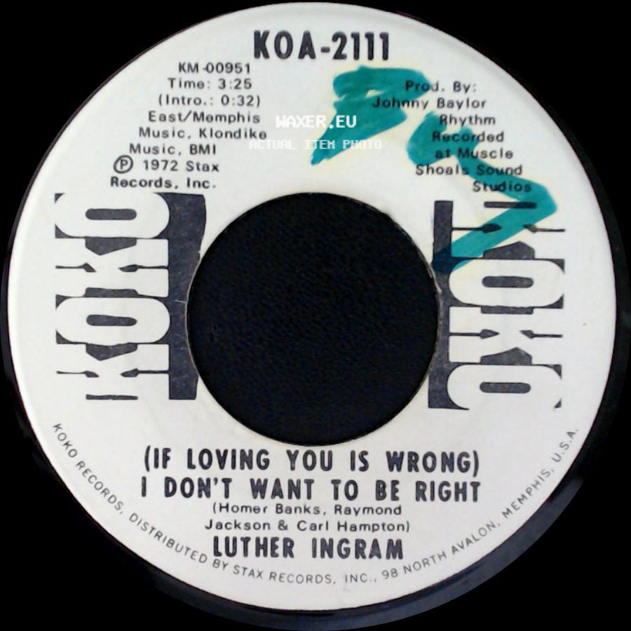 Luther Ingram - Puttin' Game Down / (If Loving You Is Wrong) I Don't Want To Be Right side B