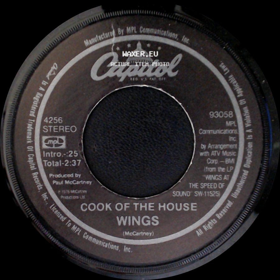 Wings - Cook Of The House / Silly Love Songs side A