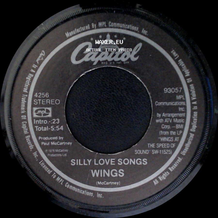 Wings - Cook Of The House / Silly Love Songs side B
