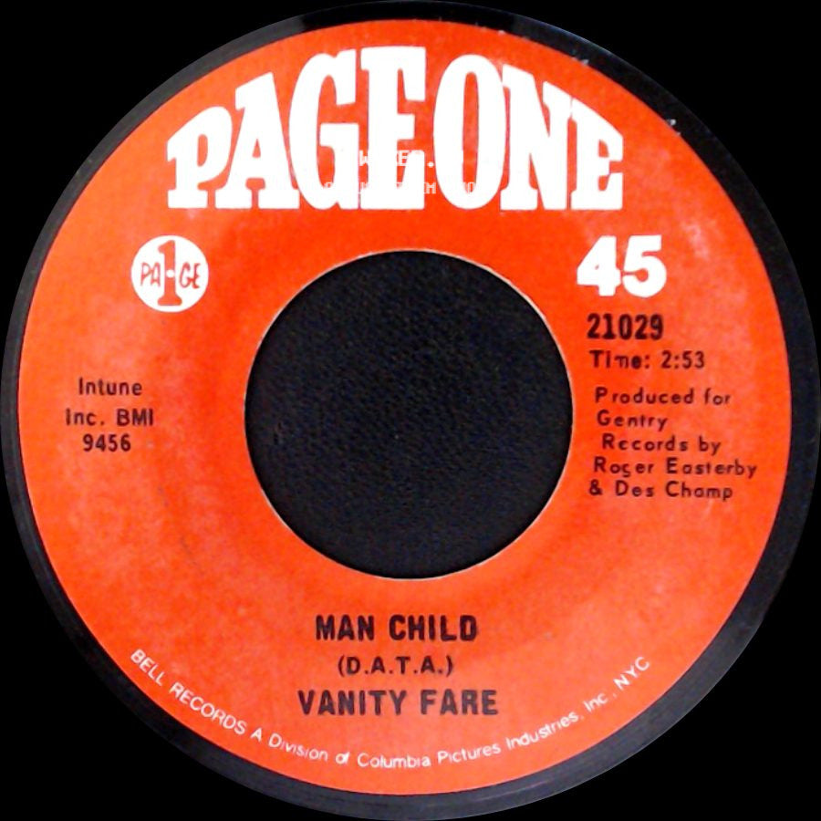 Vanity Fare - Hitchin' A Ride / Man Child side B