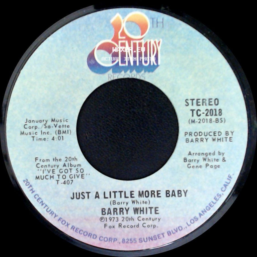 Barry White - Just A Little More Baby / I'm Gonna Love You Just A Little More Baby side A