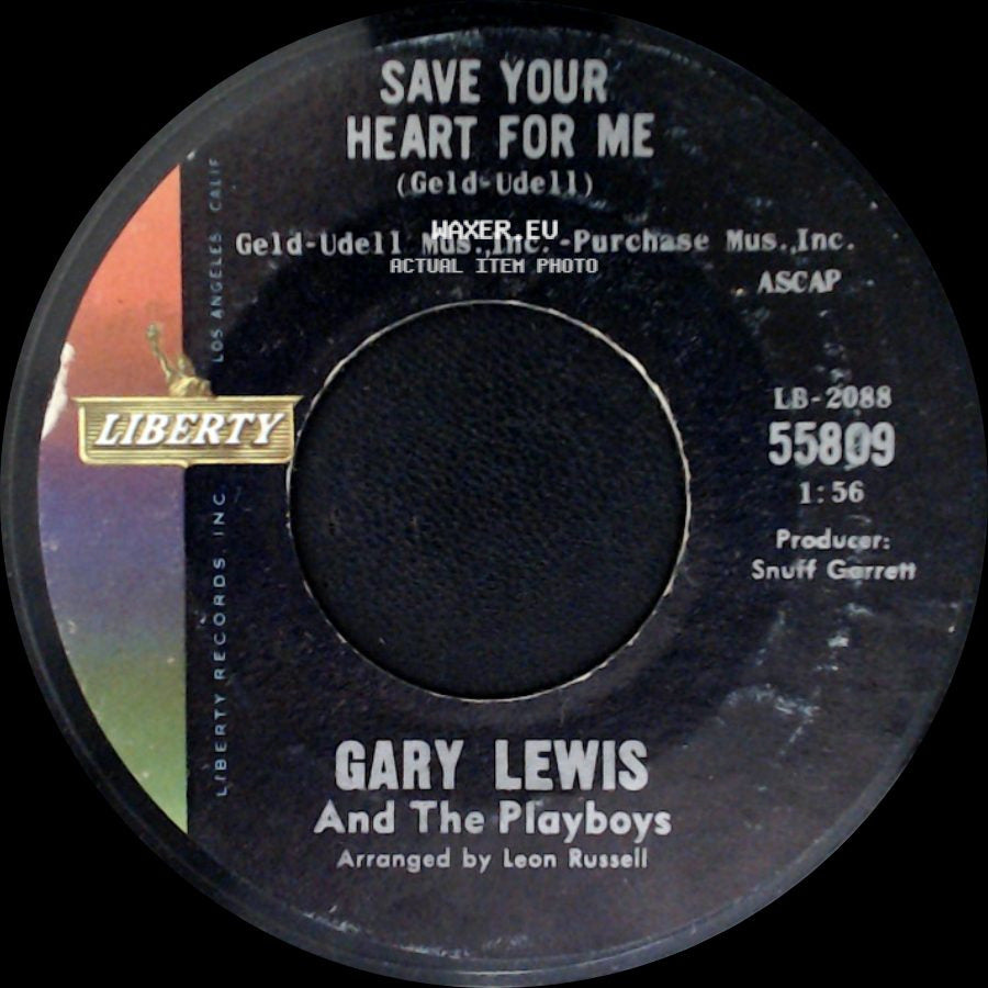 Gary Lewis And The Playboys - Save Your Heart For Me / Without A Word Of Warning side A