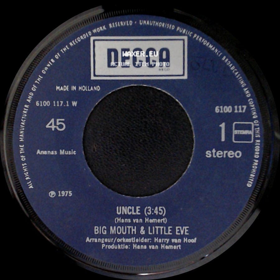 Big Mouth & Little Eve - Hi, Hey, Ho And Hello / Uncle side B
