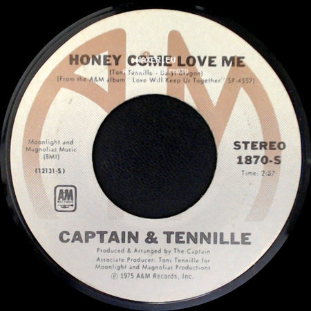 Captain & Tennille - Muskrat Love / Honey Come Love Me side B