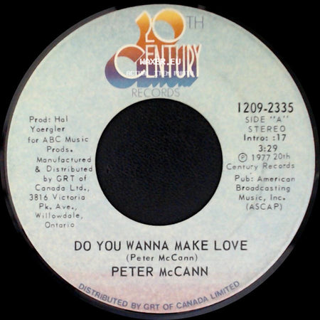 Peter Mccann - Right Time Of The Night / Do You Wanna Make Love side B