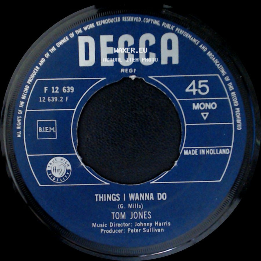 Tom Jones - Things I Wanna Do / I'll Never Fall In Love Again side A