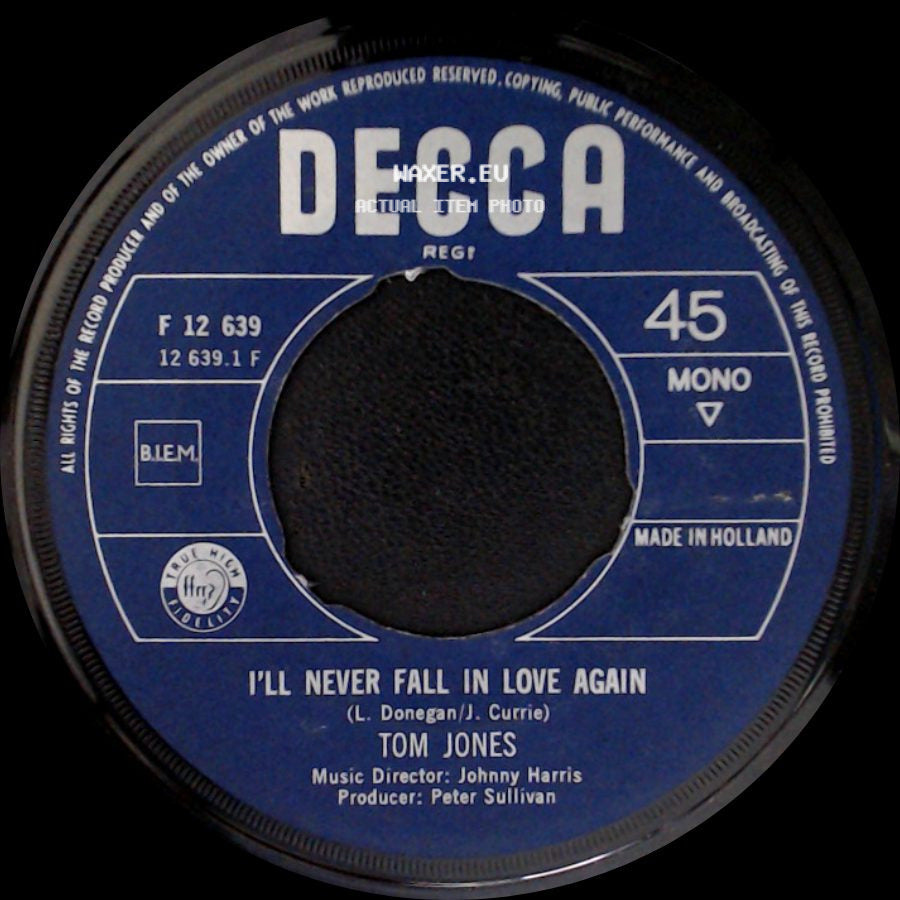 Tom Jones - Things I Wanna Do / I'll Never Fall In Love Again side B
