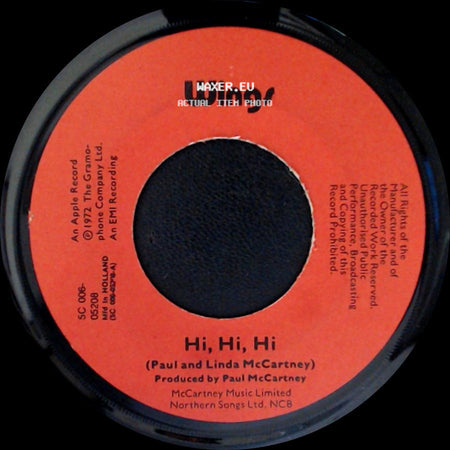 Wings - C Moon / Hi, Hi, Hi side B