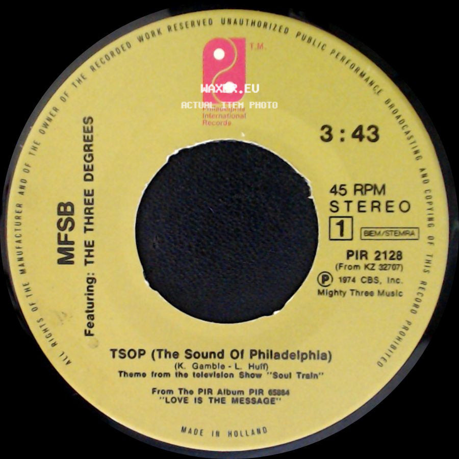 Mfsb Featuring: The Three Degrees / Mfsb - Touch Me In The Morning / Tsop (The Sound Of Philadelphia) side B