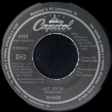 Wings - Let 'em In / Beware My Love side A