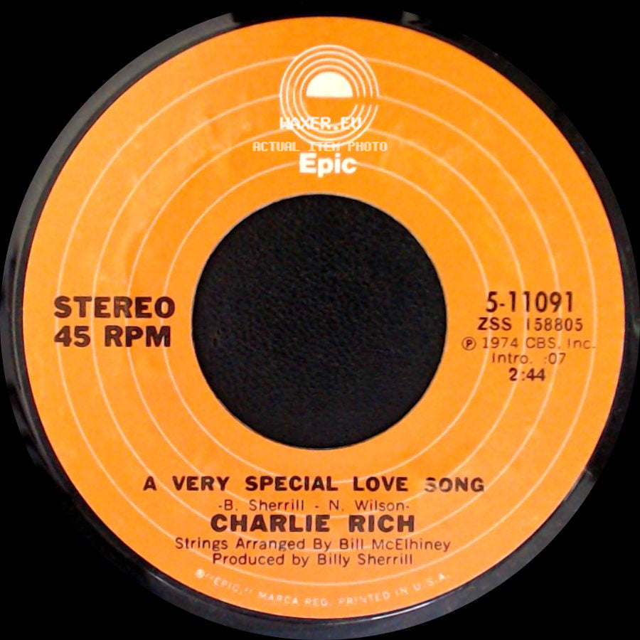 Charlie Rich - A Very Special Love Song / I Can't Even Drink It Away side A