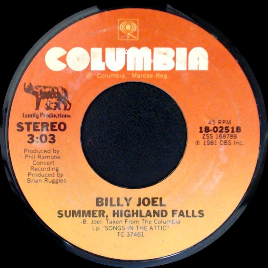 Billy Joel - Summer, Highland Falls / Say Goodbye To Hollywood side A