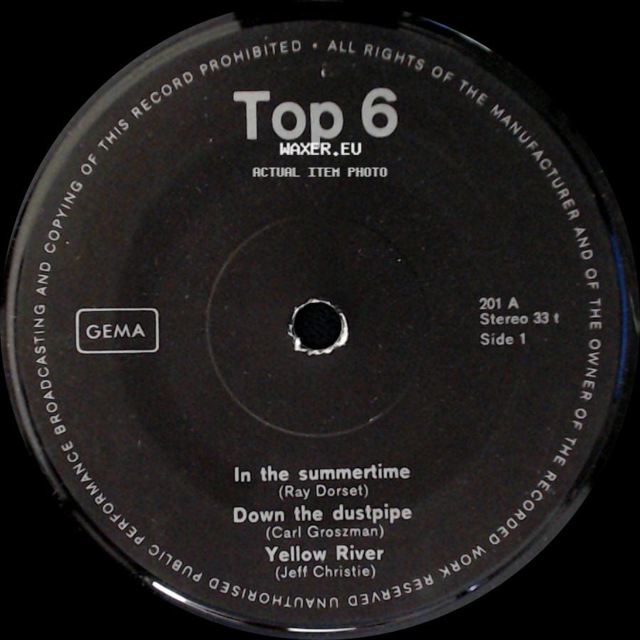 Unknown Artist - In The Summertime / Down The Dustpipe / Yellow River / Unknown Title B side A