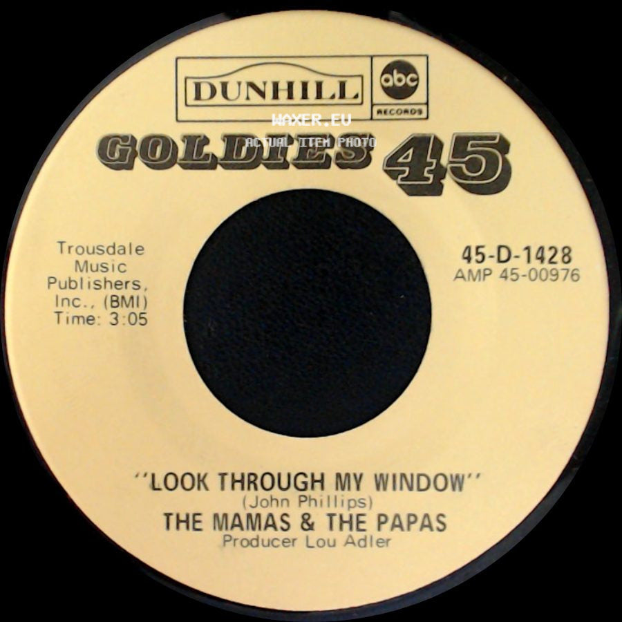 The Mamas & The Papas - Monday, Monday / Look Through My Window side B