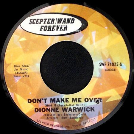 Dionne Warwick - I Smiled Yesterday / Don't Make Me Over side B