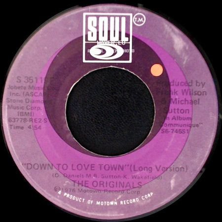 The Originals - Just To Be Closer To You / Down To Love Town (Long Version) side B
