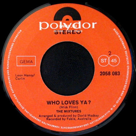 The Mixtures - Who Loves Ya? / The Pushbike Song side A