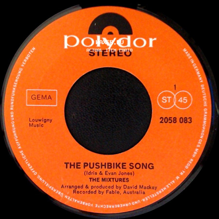 The Mixtures - Who Loves Ya? / The Pushbike Song side B