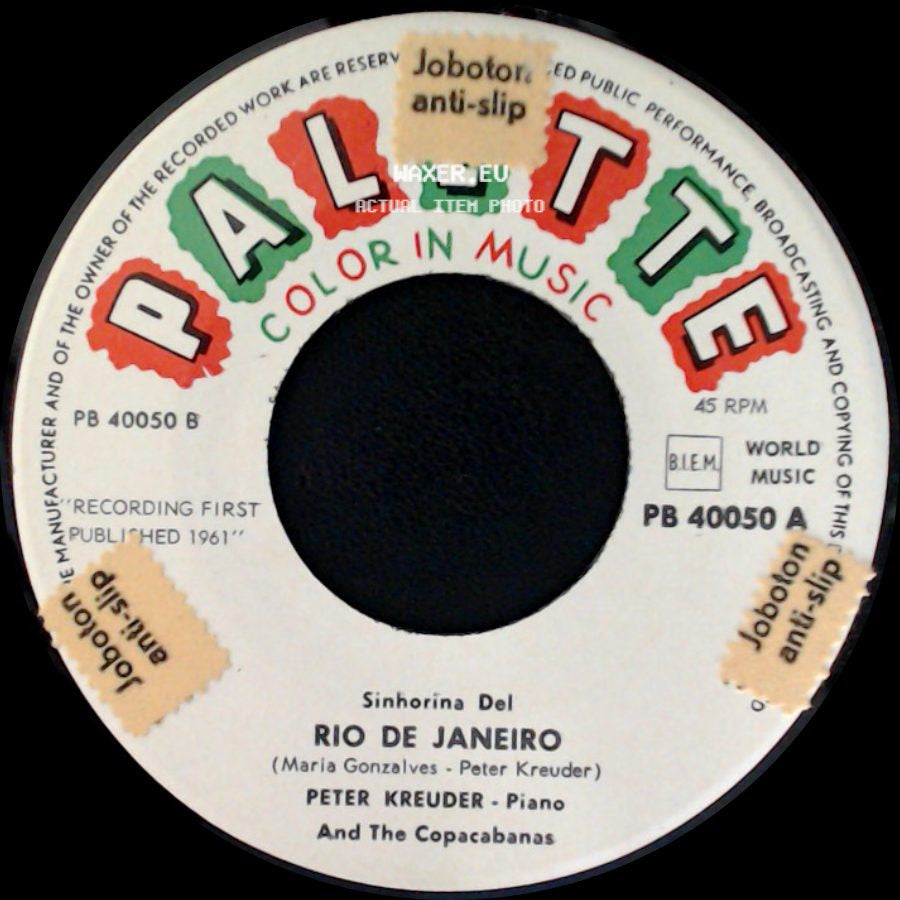 Peter Kreuder - Piano And The Copacabanas / Peter Kreuder - Sinhorina Del Rio De Janeiro / Argentine Serenade side A