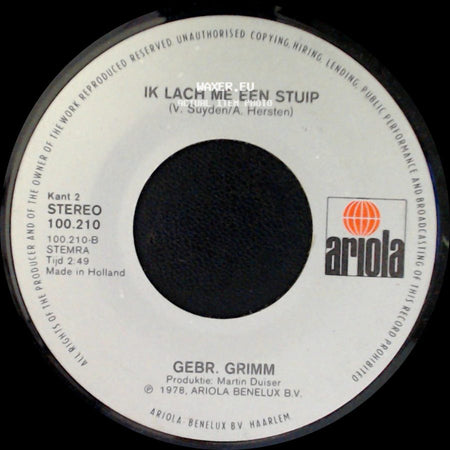 Gebr. Grimm - Ik Lach Me Een Stuip / Een Meissie Van Alle Dag (Mina) side A
