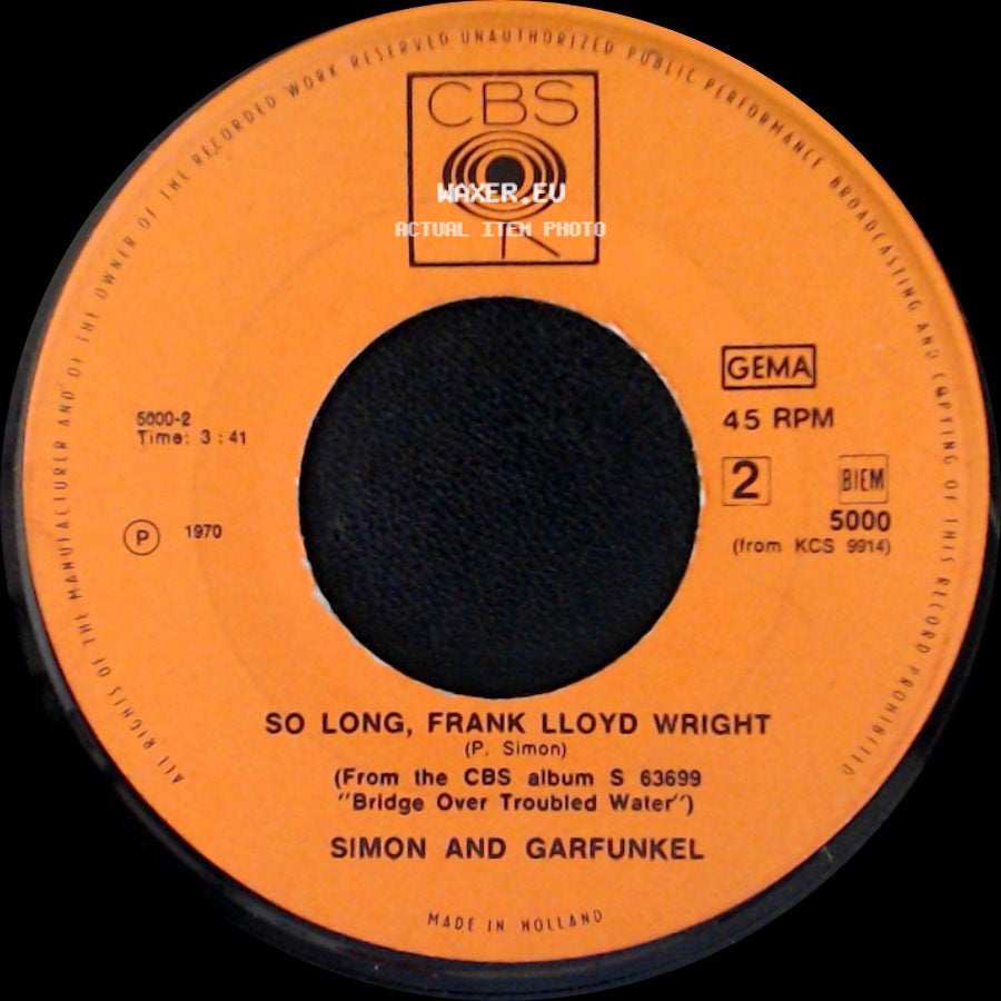 Simon And Garfunkel - So Long, Frank Lloyd Wright / Cecilia side A