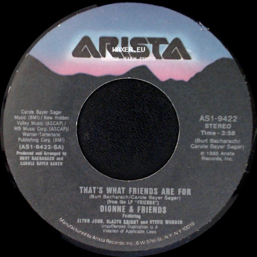 Dionne Warwick / Dionne & Friends - Two Ships Passing In The Night / That's What Friends Are For side B