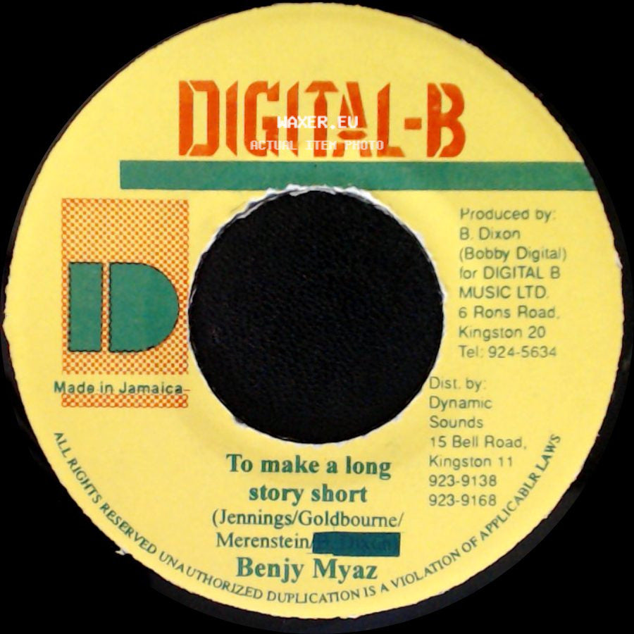 Benjy Myaz - Version / To Make A Long Story Short side B