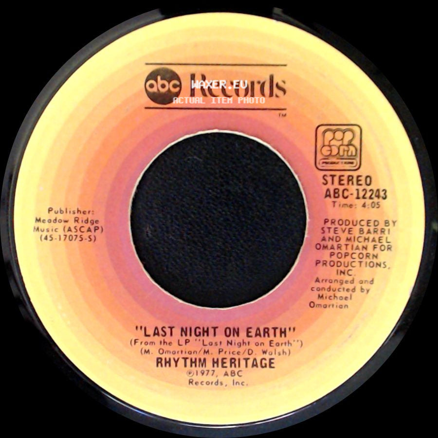 Rhythm Heritage - Theme From Rocky (Gonna Fly Now) / Last Night On Earth side B