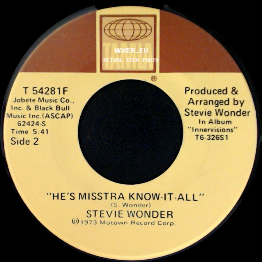 Stevie Wonder - Sir Duke / He's Misstra Know-It-All side B
