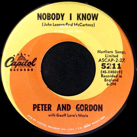 Peter And Gordon - You Don't Have To Tell Me / Nobody I Know side B