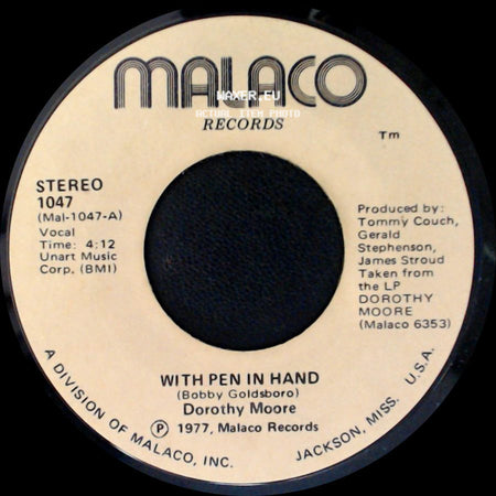 Dorothy Moore - Too Blind To See / With Pen In Hand side B