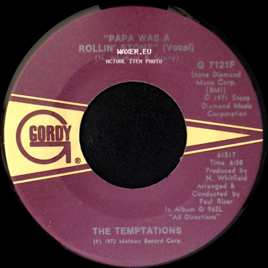The Temptations - Papa Was A Rollin' Stone (Instrumental) / Papa Was A Rollin' Stone side B