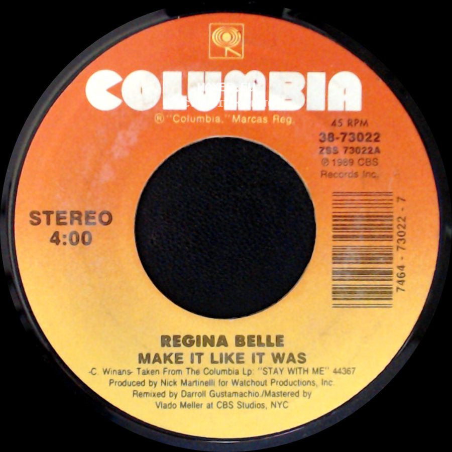 Regina Belle - Make It Like It Was / Special Part Of Me side A