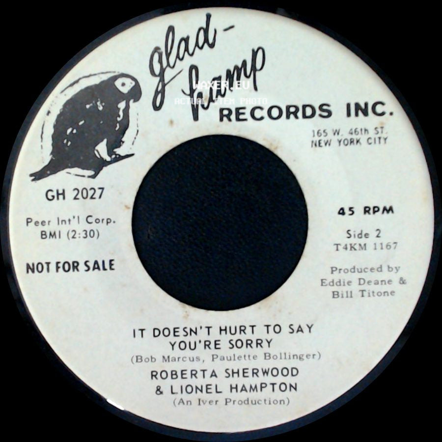 Lionel Hampton & Roberta Sherwood / Roberta Sherwood & Lionel Hampton - Brand New World / It Doesn't Hurt To Say You're Sorry side B