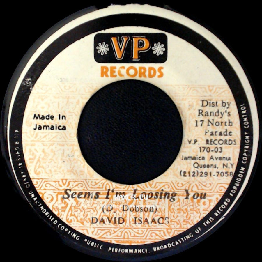 David Isaacs - Loosing You Version Instrumental / Seems I'm Loosing You side B