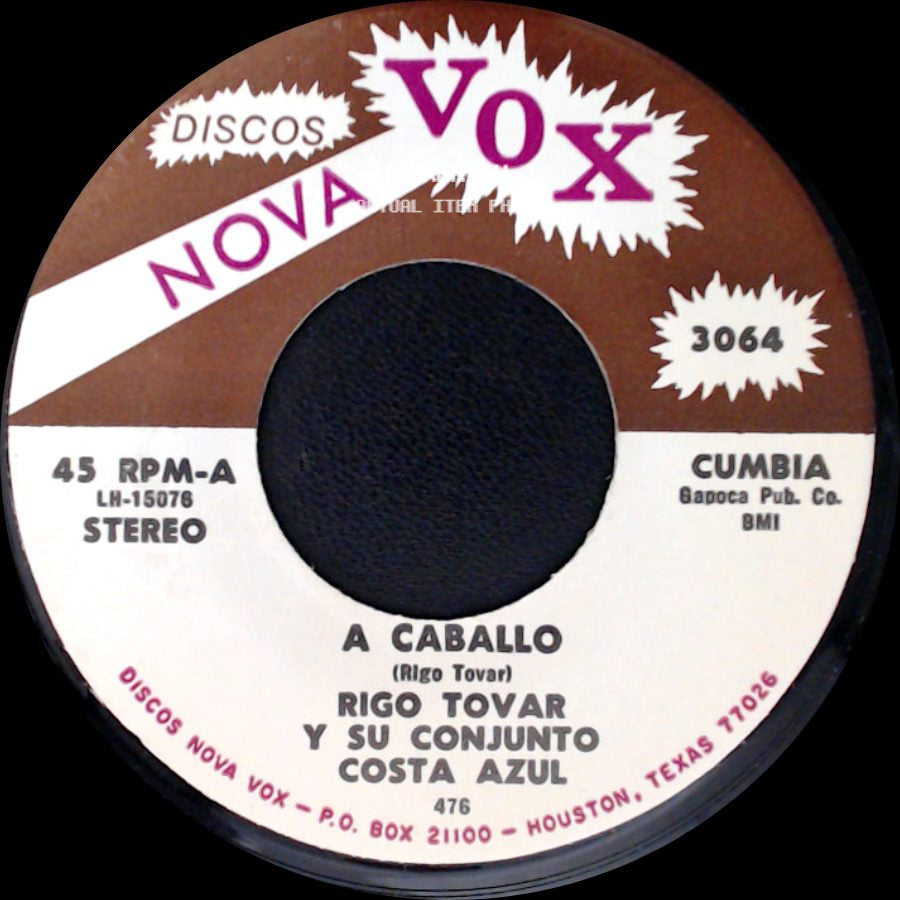 Rigo Tovar Y Su Conjunto Costa Azul - A Caballo / Te Quiero Dijiste side A