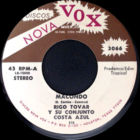 Rigo Tovar Y Su Conjunto Costa Azul - Macondo / El Cisne side A