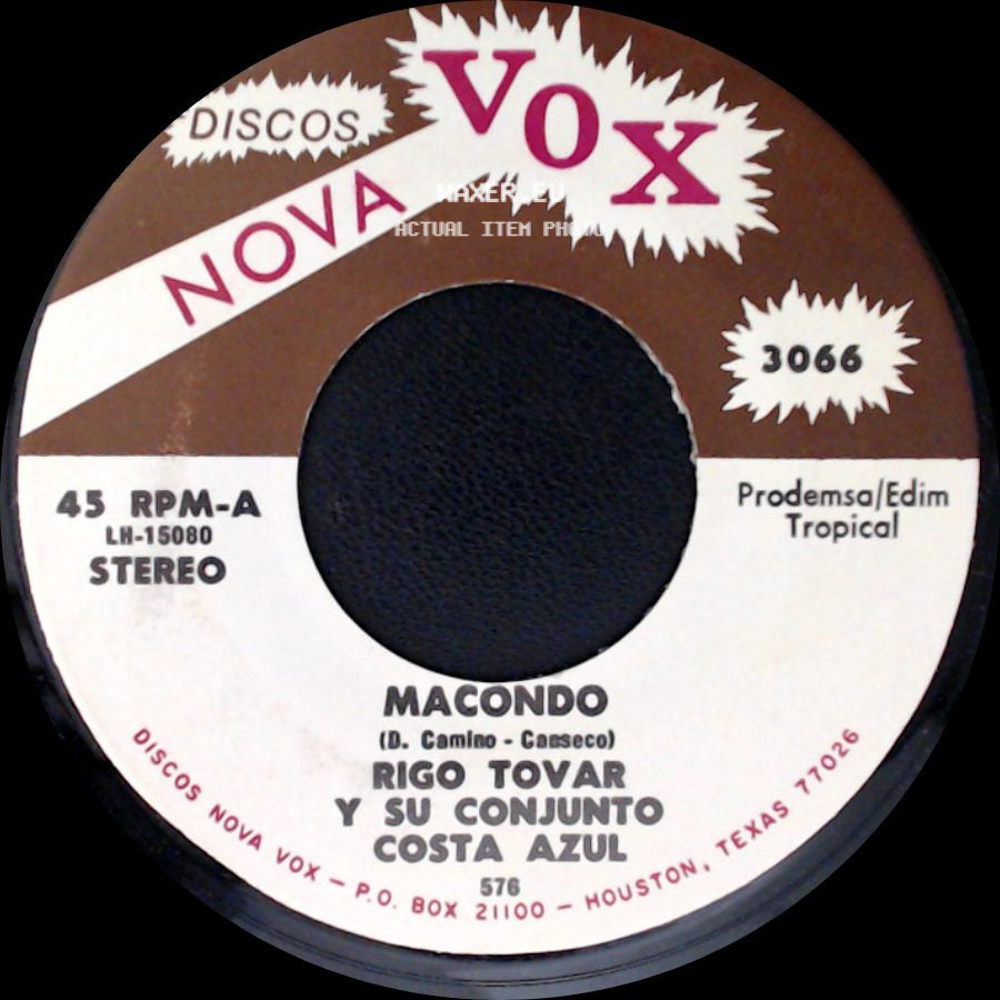 Rigo Tovar Y Su Conjunto Costa Azul - El Cisne / Macondo side B