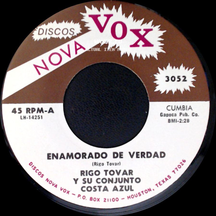 Rigo Tovar Y Su Conjunto Costa Azul - Enamorado De Verdad / Porque Te Has Ido Mujer side A