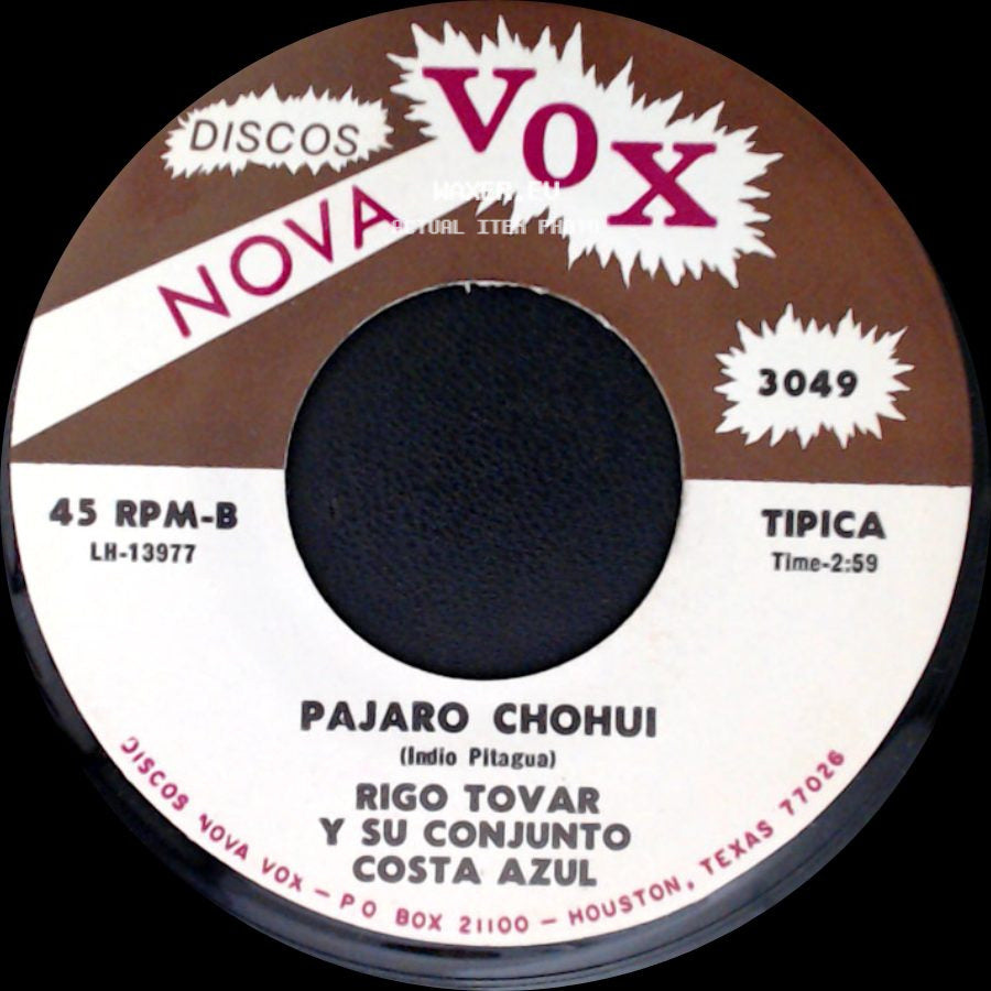Rigo Tovar Y Su Conjunto Costa Azul - Cuando Vuelvas Tu / Pajaro Chohui side B