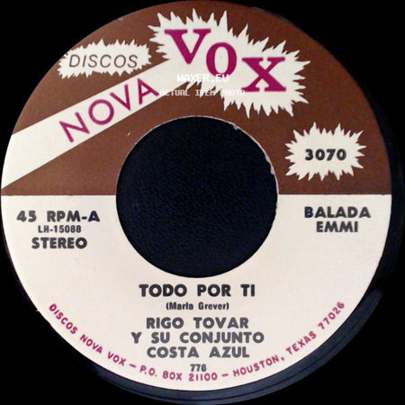 Rigo Tovar Y Su Conjunto Costa Azul - Asi Soy Yo / Todo Por Ti side B