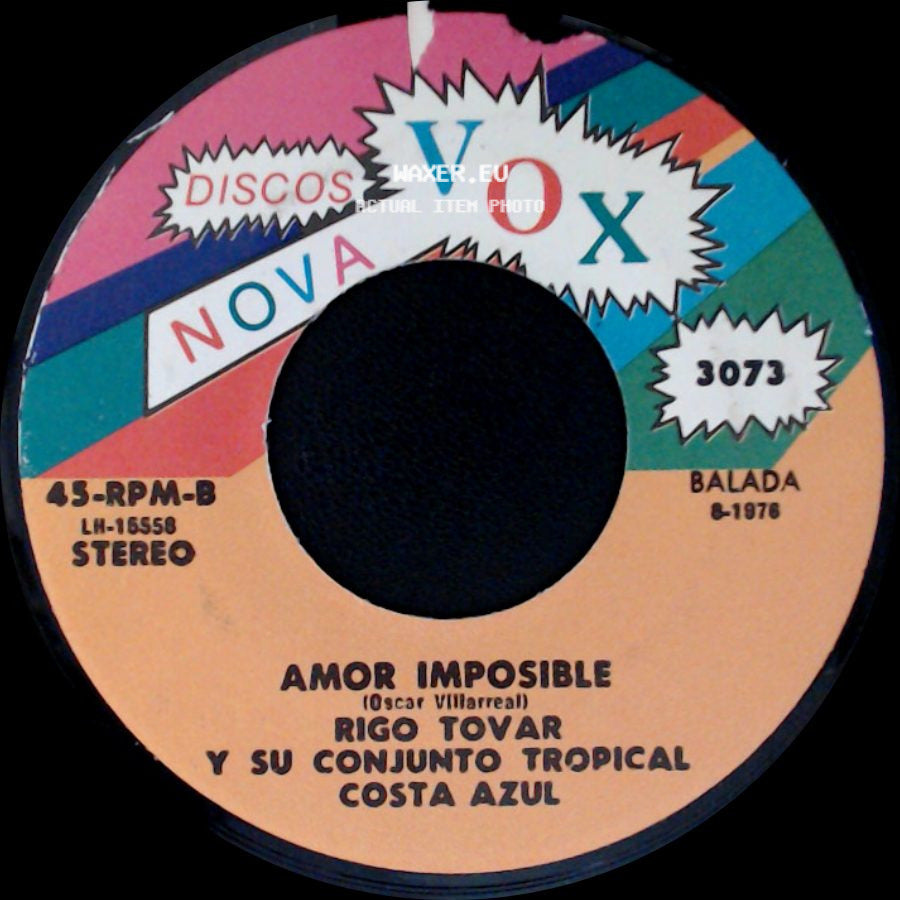 Rigo Tovar Y Su Conjunto Tropical Costa Azul - Amor Imposible / Me Quiero Casar side A