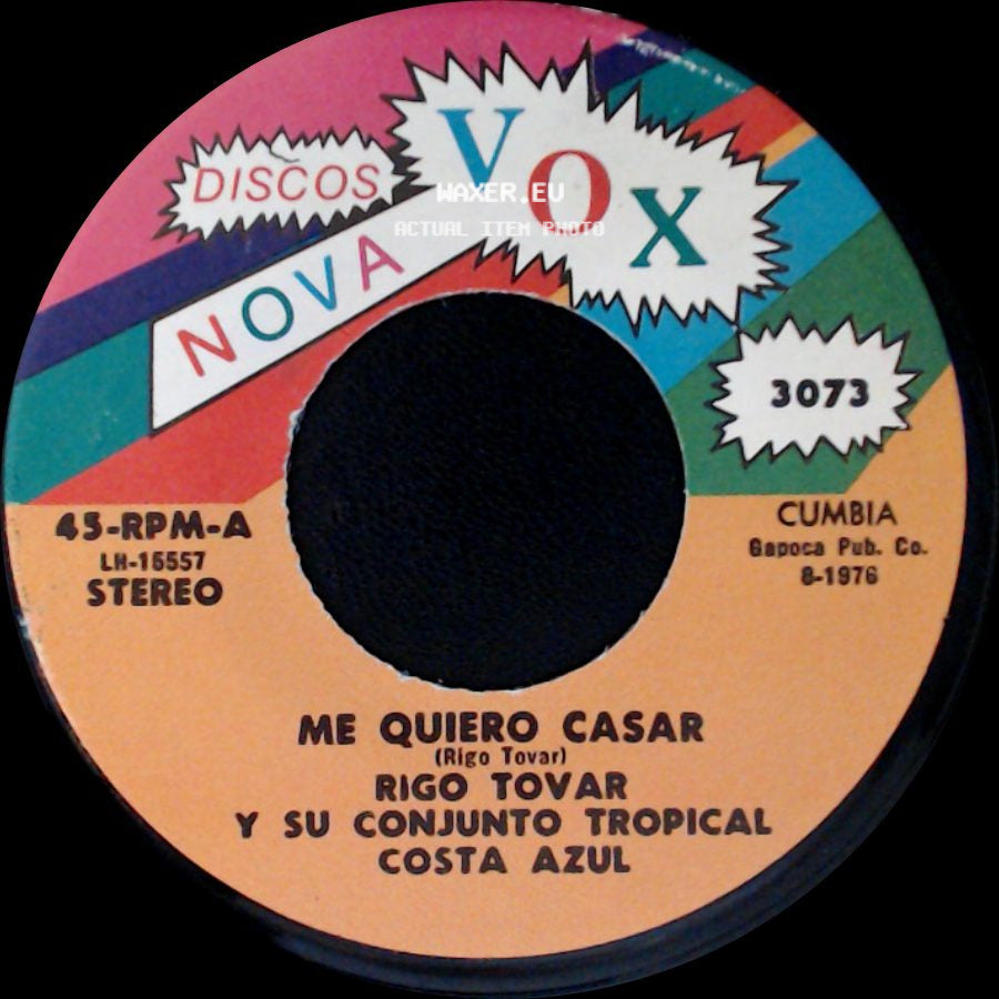 Rigo Tovar Y Su Conjunto Tropical Costa Azul - Amor Imposible / Me Quiero Casar side B